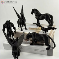 Wishlistforyou 3D Print Creative Werewolf Horse Cat Griffin Decoration Black Statue Ornament Realist