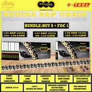 【BUNDLE : BUY 8 FOC 1】REGINA ZRP GOLD CHAIN|520 / 525 / 530|Z-RING SEALED|114–128L|MADE IN ITALY