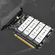 PCIE5.0 X16 to 4 Port NVME Adapter Bifurcation Card PCI-E GEN5 16X to 4 * 128Gbps Raid Card for 2230