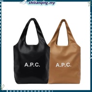 APC logo print pu tote shoulder bag
