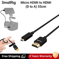 SmallRig Micro HDMI to HDMI Data Cable (D to A) 55cm HDMI 2.0 Supports Resolution Up to 4K 60Hz with