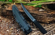 CR2907 Tactical survival Knife 9cr18mov blade rubber handle divi