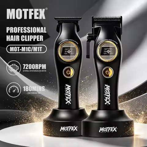 MotFex M1CT Professional Outer Rotor Brushless Motor 7200RPM Hair Clipper DLC Blades Men's Trimmer B