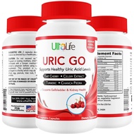 URIC GO Uric Acid Cleanse Support Supplement 60 Capsules G.O.U.T Natural Kidney Detox Formula Chanca Piedra Celery Seed Tart Cherry, Cranberry, Pomegranate, Turmeric, Vegan Non-GMO