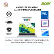 Acer Aspire Lite 16 AL16-54P-54PX 16.1" WUXGA Laptop Pure Silver ( C5-120U, 16GB, 512GB SSD, Intel, 
