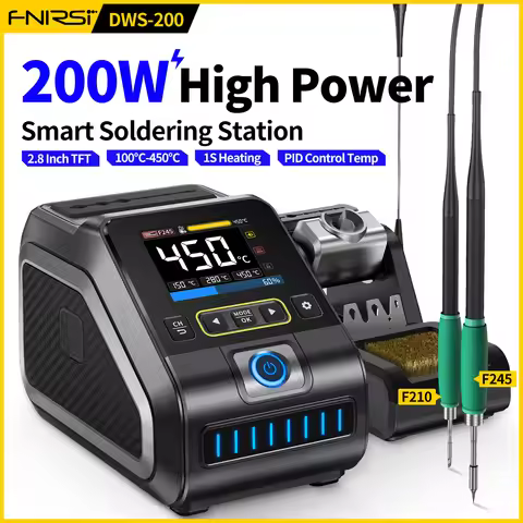 FNIRSI DWS-200 Rework Soldering Station 200W Power C210/C245 Handle with Soldering Helping Hand Repa