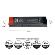 Vinder Switching Power Supply PSU Travo 24V 24VDC adapter 5A 5 Ampere Slim Indoor Green Series