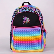 ออสเตรเลีย Smiggle สีชมพูสีม่วงความดันฟองกระเป๋าเป้สะพายหลังเด็กความจุขนาดใหญ่กระเป๋าเป้สะพายหลังดิน
