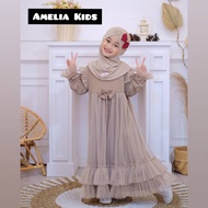 VIP Fashion Hijab Style AMELIA SYARI KIDS KF + HIJAB KAIN MANGO CREPE MIX TILE ( UMUR 6 - 8 TAHUN ) 