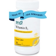 Klaire Labs SFI Health Vitamin D3 1000 IU -  25 Micrograms, Hypoallergenic Bone & Immune port (100 C