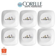 CORELLE Square Bread &amp; Butter Plate (16.6cm) 6pcs. Snoopy The Home