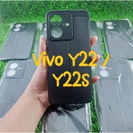 CASE AUTOFOCUS VIVO Y1S / VIVO Y16 / VIVO Y22 / Y22S / Y35 2022 - CASE LEATHER EXPERIENCE SOFTCASE KULIT JERUK - BLACK