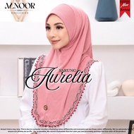 Alnoor Tudung Sarung Aurelia Cotton Ribbed Sulam Crosia Labuh Awning Soft Ironless Jilbab Instant
