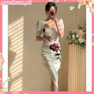 Korean White Filipiniana Satin Corset Boddycon Fitted Dress Woman For Graduation Party 25