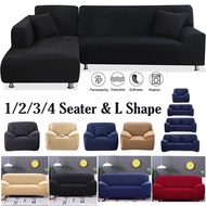 Free Pillowcase 1/2/3/4 Seater Sofa Covers Stretch L Shape Couch Covers Slipcover Seat Cover Sarung Kusyen