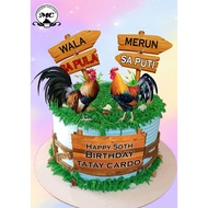 ▪◙rooster theme cake topper