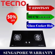 Tecno cooker hob T2288TGSV 2-Burner 90cm Glass Cooker Hob with Inferno Wok Burner Technology | Free 