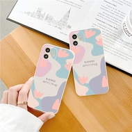 Square edge iPhone case with multicolored patterns and keep smiling text for iphone 6/6s to iphone 1