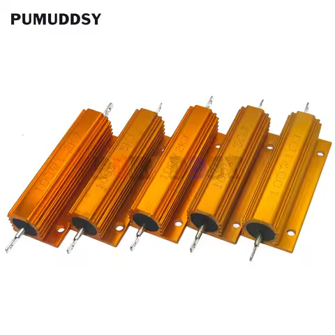 50W 100W Aluminum Power Metal Case Wirewound Resistor 0.01R ~ 100K 1 6 8 10 20 200 500 1K 10K Ohm Re