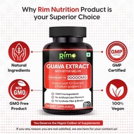 Ekstrak Daun Jambu Batu dengan Peria 120 Kapsul Sayuran 1000 mg Setiap Hidangan (120 Kapsul, Jambu B