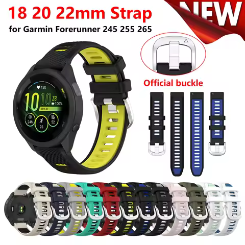 For Garmin Forerunner 255 265 245 645 55 Strap 18 20 22mm Silicone Sports Bracelet For Garmin Venu 2
