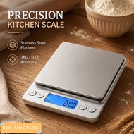 BENJMOORE9Q Digital Kitchen Scale, Stainless Steel 3000g Capacity Food Weighing Scale, with Tare But