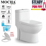 MOCHA MWC7602 WASHDOWN WATER CLOSET S-TRAP / ONE PIECE TOILET BOWL SET / MANGKUK TANDAS (SELF COLLEC