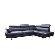 Nabucco N6740 Casa Leather L shape sofa with adjustable head rest (multiple color selection) 5 years warranty export quality【Delivery in West Malaysia Only】