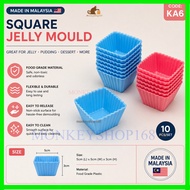 M3 Acuan Jelly Square KA6 Jelly Cup /Jelly Mould / Pudding Cup / Acuan Jeli /  Muffin Cup  10PCS