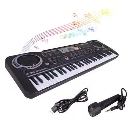 61 Keys Black Digital Music Electronic Keyboard Electric Piano Kids Musical Instrument Digital Elect