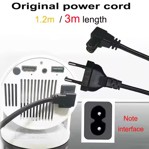 DITONG HY300 projector 1.2m 3m original extended power cord, AC cable extension , cable charging HY3