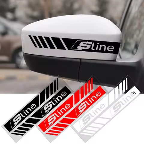 2PCS Car Rearview Mirror Stickers Vinyl Film Decals Styling For Audi B6 B7 B8 B9 A3 8P 8V A4 A6 C6 C