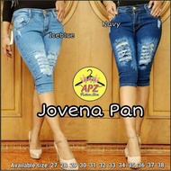 Jovena 7/8 Jeans. Women's Stretch Jeans Shorts. Ripped Jeans