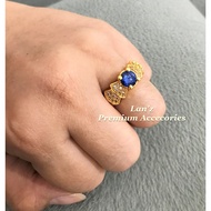 22k Titanium Ribbon Green Ring