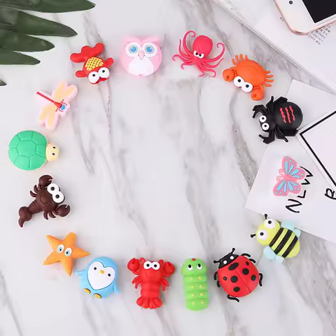 Cable winder Cute Animal cable protector for iphone usb cable organizer chompers charger wire holder