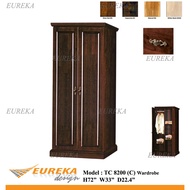 EUREKA 8200 2.5ft Wardrobe/Almari Baju 2 Door Wood Durable (Deliver & Installation Klang Valley)