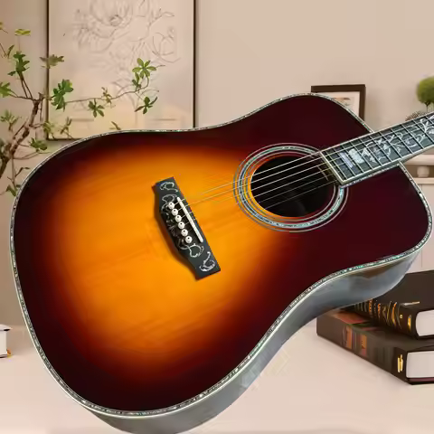 Hot Selling D-45 Day Drop Color Acoustic Guitar with Shell Inlaid Fingerboard, 6 Strings Suitable As