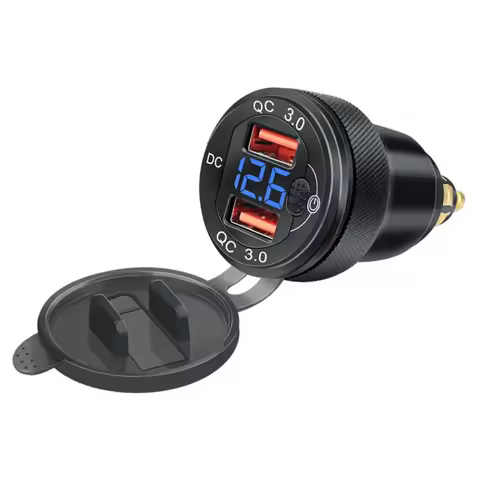 Dual QC 3.0 USB Charger Plug Socket Power Cigarette Lighters Adapter for BMW F900XR R1200GS R1250GS 