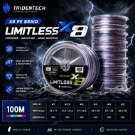 Tridentech Limitless PE X8 String Multicolor Striker/ connecting PE Line X8 Braided Fishing Line 100