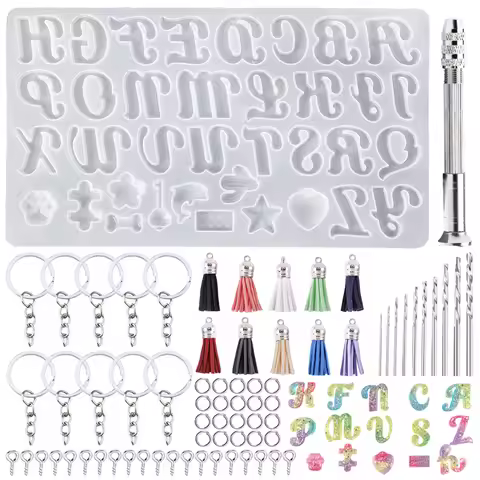 Alphabet Keychain Molds Alphabet Resin Silicone Mould Resin Letter Number Molds for DIY Keychain Jew