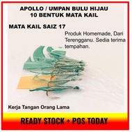 002Umpan Bulu Mata Kail Apollo 10 / 15 / 20 / 25 Mata Kail Bulu Ngacal Sabiki hasil tangan orang kampung lama