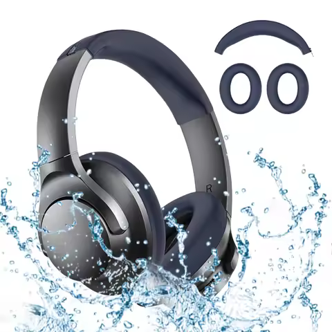 For Anker Soundcore Life Q20i Silicone Earpads Head Beam Zipper Protective Cover Waterproof Headband