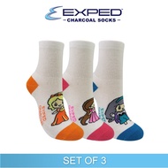 Exped Kids Fashion Cotton Charcoal Crew Legth Socks 3g1078 set of 3