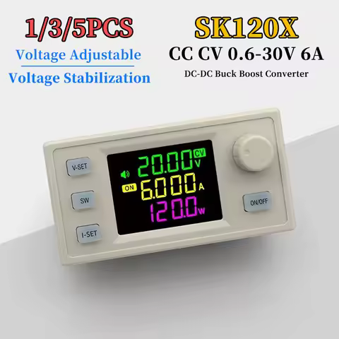 SK120X 120W DC Buck Boost Converter CNC DC Regulated Power Supply 0.6-36V 6A Power Module Adjustable
