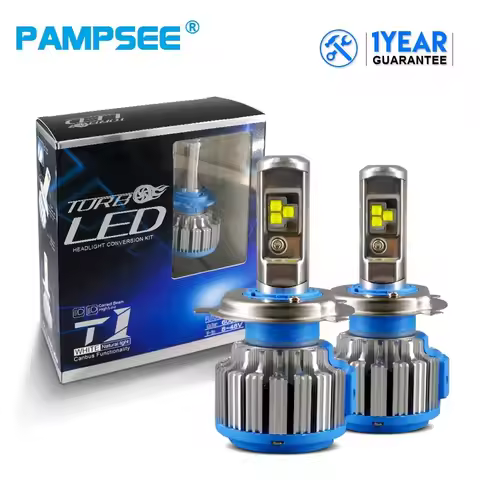 PAMPSEE T1 Car Headlights H7 LED H1 H3 H7 H8/H11 9005 9006 881 80W 8000lm Auto Front Bulb Automobile
