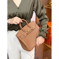 [Landon]  （Golden brown）Handmade Wax Line Customization Togo Leather Women's Elegant Handbag