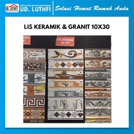 SALM Lis Keramik Granit Dinding Motif Ukur 10X30Cm