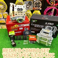 RED LEO V2+/V3+ SPEC63 SPEC65 Y16ZR COMBO SET RACING SUPERHEAD CNC 20/23MM 22/25MM ESR BLOCK 63MM+2 
