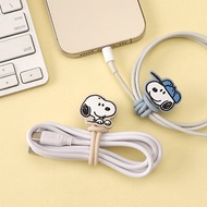 Peanuts史努比磁吸矽膠綁帶-Snoopy線材收納集線器耳機充電線束繩