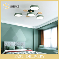 Nordic Living Room Chandelier Simple Modern Bedroom Lamp 3 Color Temperature Macarone Ceiling Lamp R